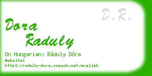 dora raduly business card